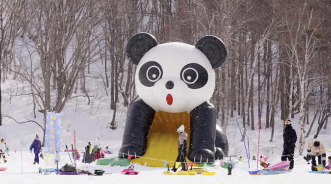 キッズランドにはふわふわパンダが🐼