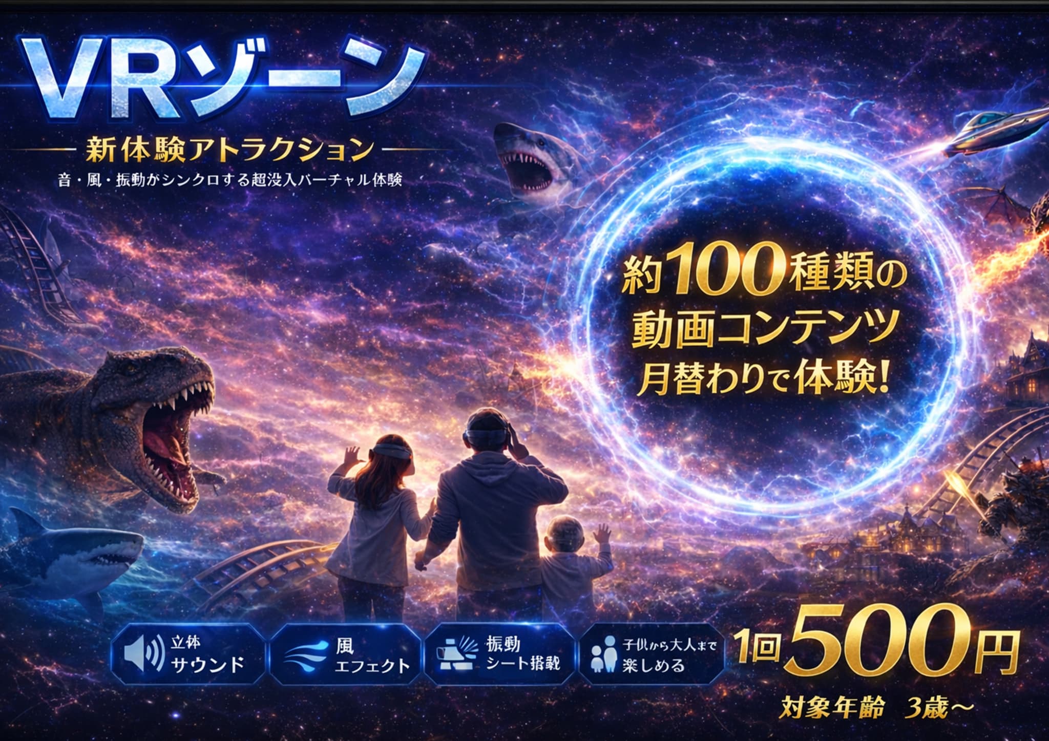 VR体験が可能!遊園地に行かなくて良いかも!?